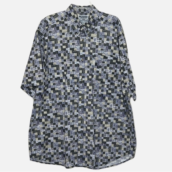 Columbia button Down Shirt Fish Print - Picture 1 of 7